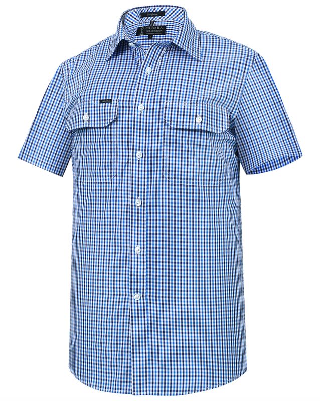 Pilbara Mens Premium Cobalt Short Sleeve Shirt