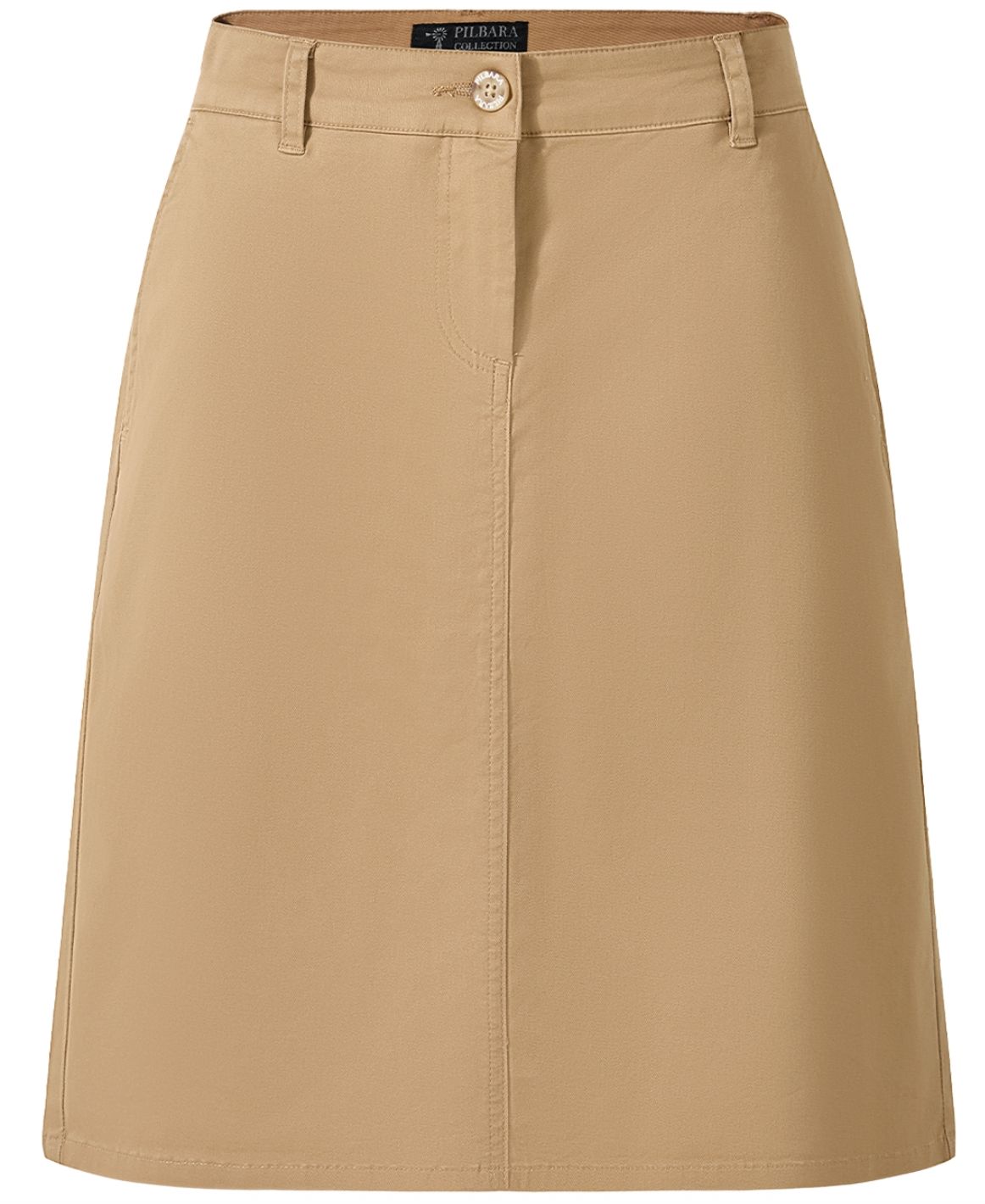 Pilbara Ladies Daphne Chino A-Line Caramel Skirt
