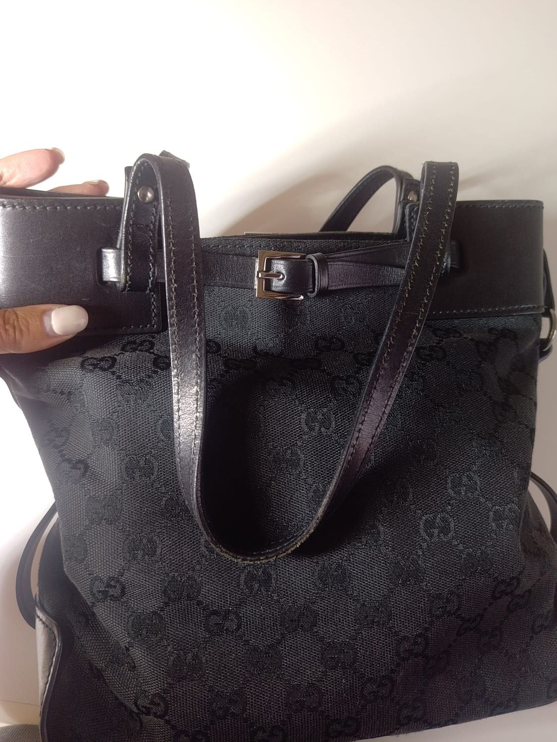 GUCCI TOTE BAG IN PELLE E CANVAS