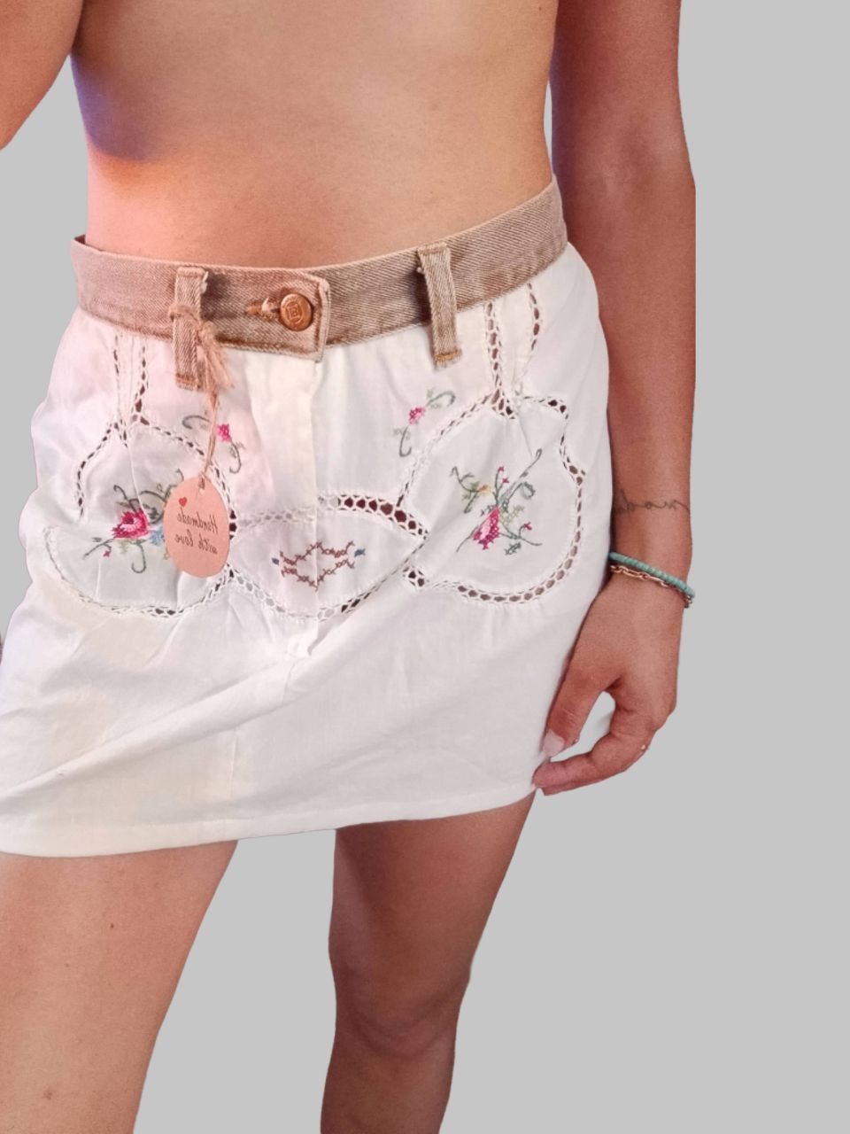GONNA MIX&MATCH JEANS E LINO RICAMATO