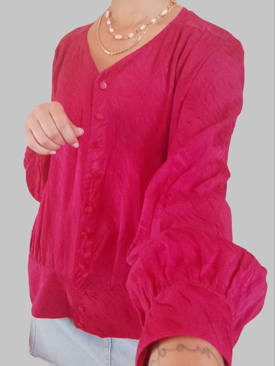 BLUSA MAGENTA IN SETA BLUSA MAGENTA IN SETA
