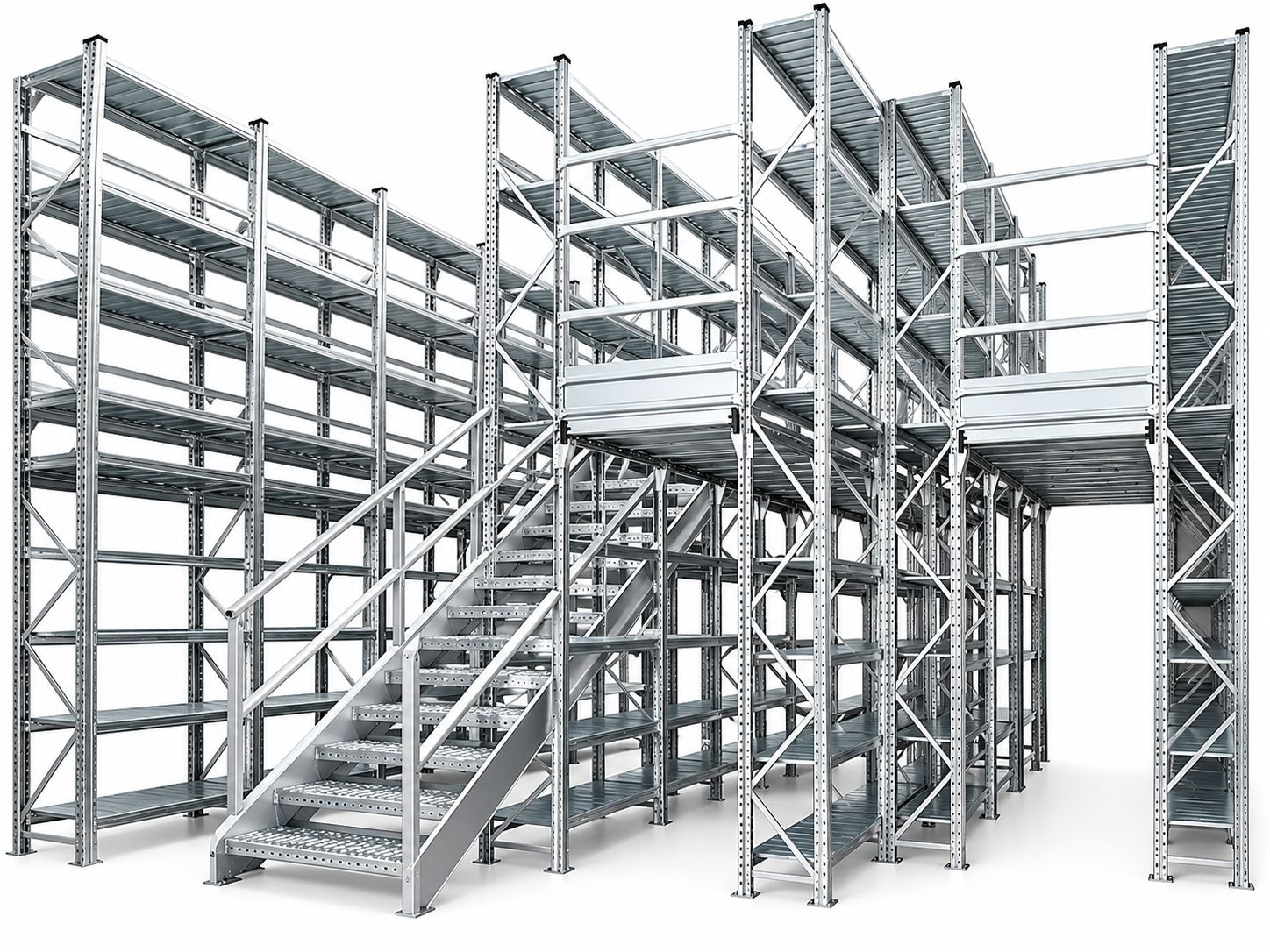 Soppalco Industriale Modulare con Scaffalature Portapallet – Personalizzabile a metro lineare