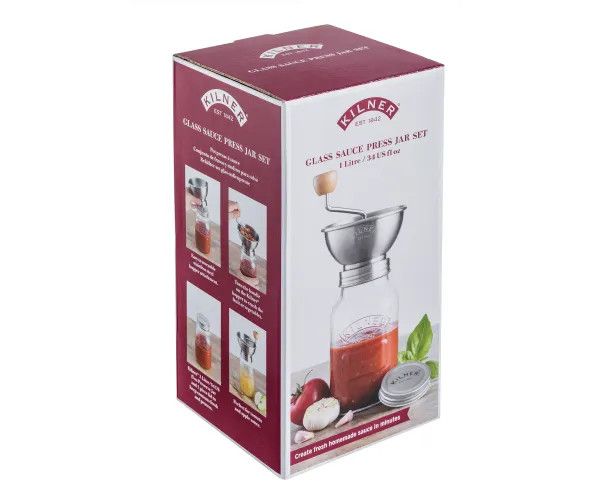 Glass Sauce Press Jar
