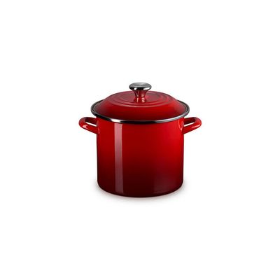 Enamel Steel Stockpot - Cerise 8Qt