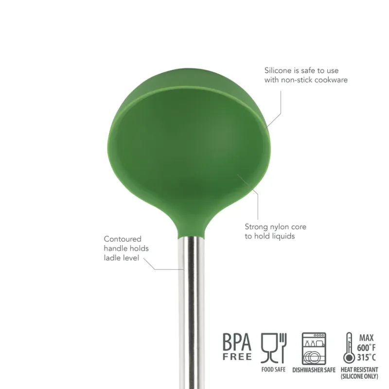 Silicone Ladle SS Handle Pesto
