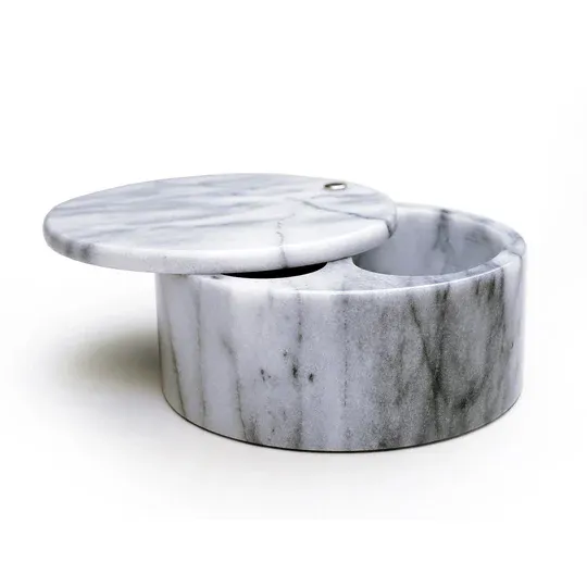 RSVP White Marble Salt Box