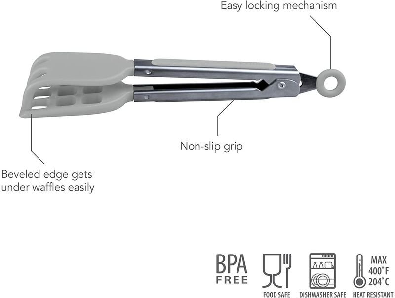 Mini Waffle Tongs - Cool Grey