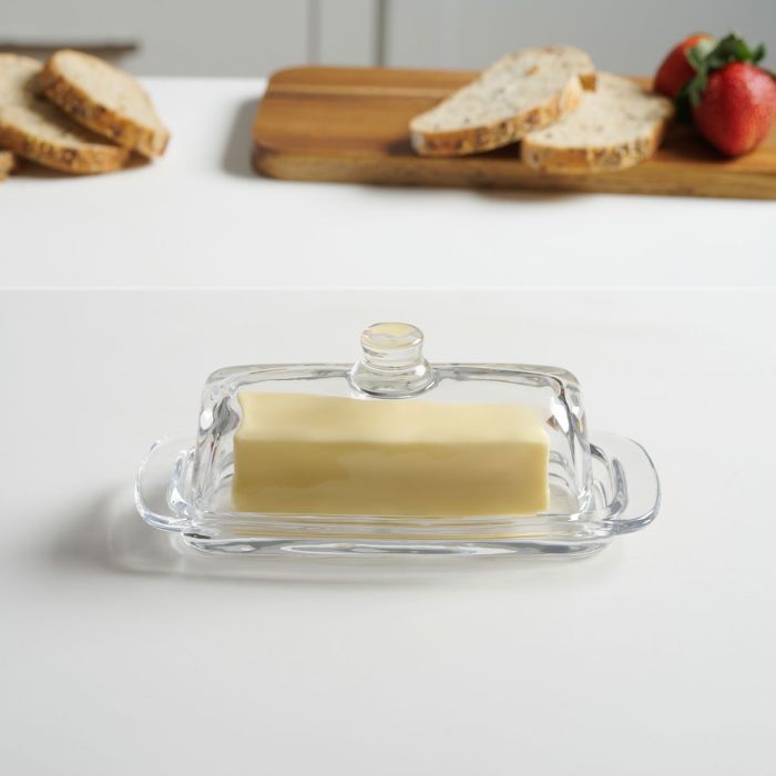 Butter Dish Clear Glass