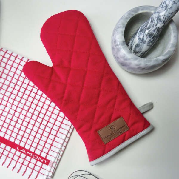 Canvas Oven Glove Red