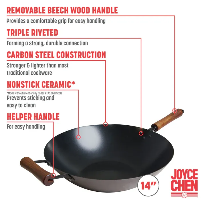 Joyce Chen 14" Ceramic NS Wok