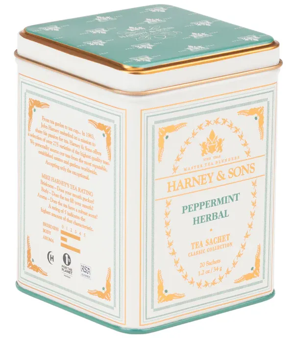 Peppermint Herbal in White Tin