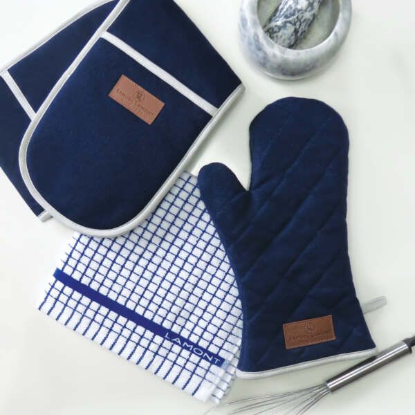 Canvas Oven Glove Navy Blue