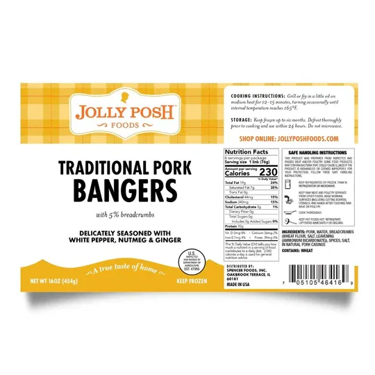 Jolly Posh Pork Bangers