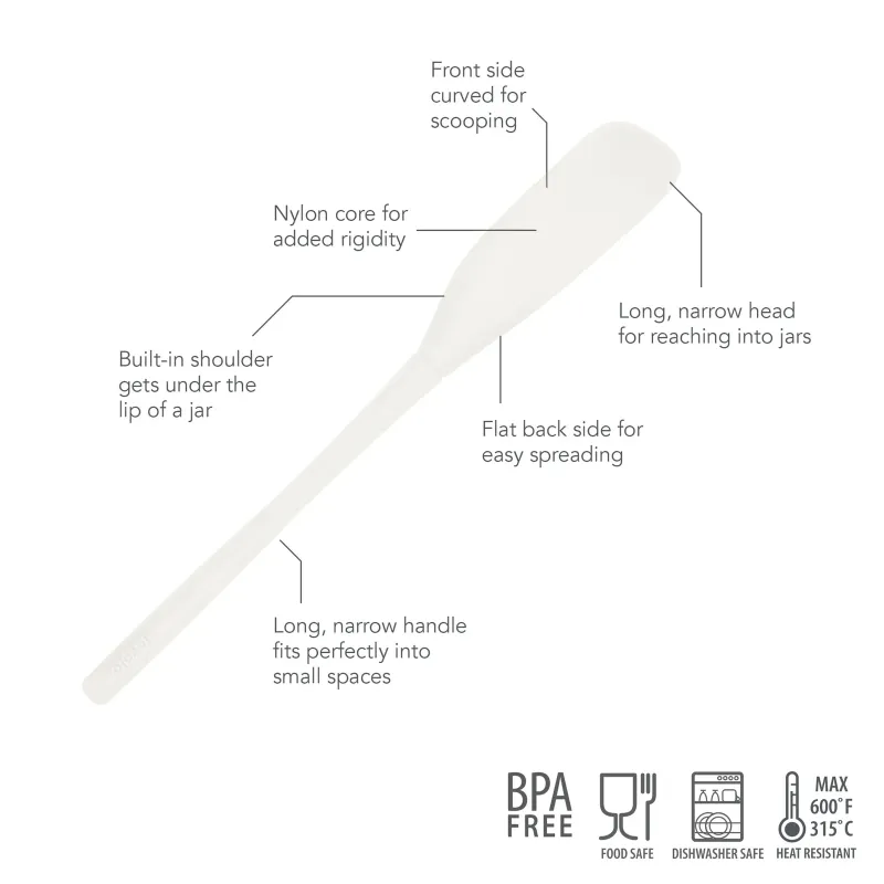 Flex-Core Silicone Jar Scraper - White