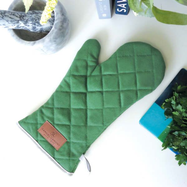 Canvas Oven Glove Green