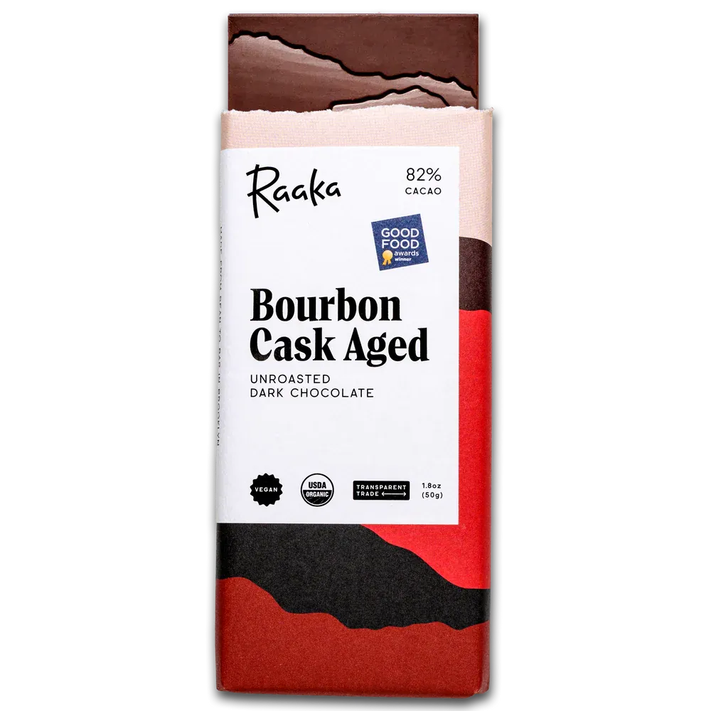 Raaka 82% Bourbon Cask Aged Dark Chocolate Bar
