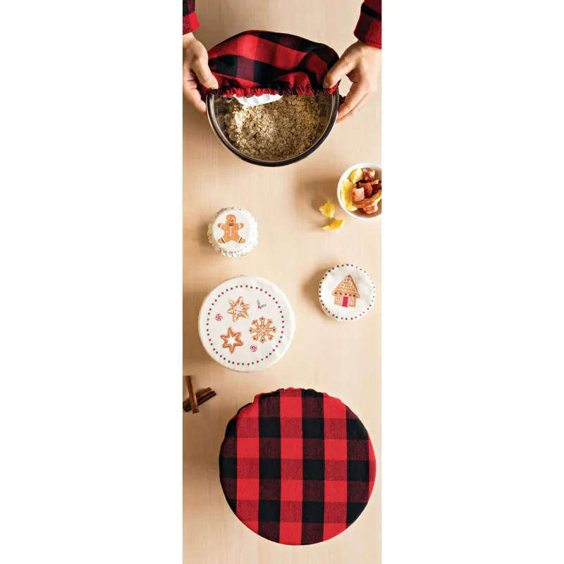 Bowl Cover Set/2 Red Buffalo