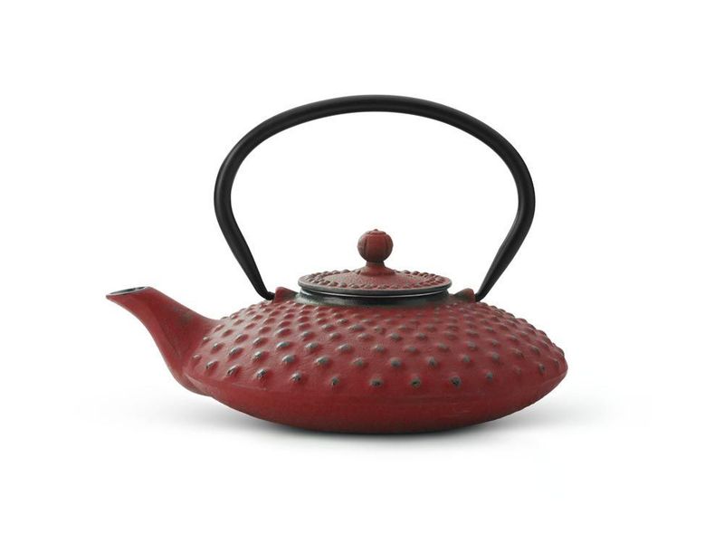 Xilin Cast Iron Teapot Red w/Base