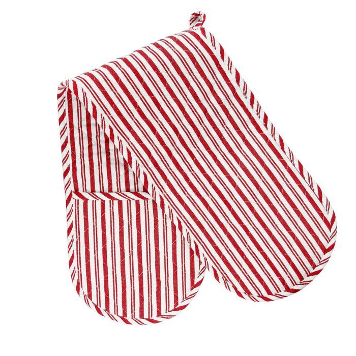 Double Oven Mitt Red Stripe