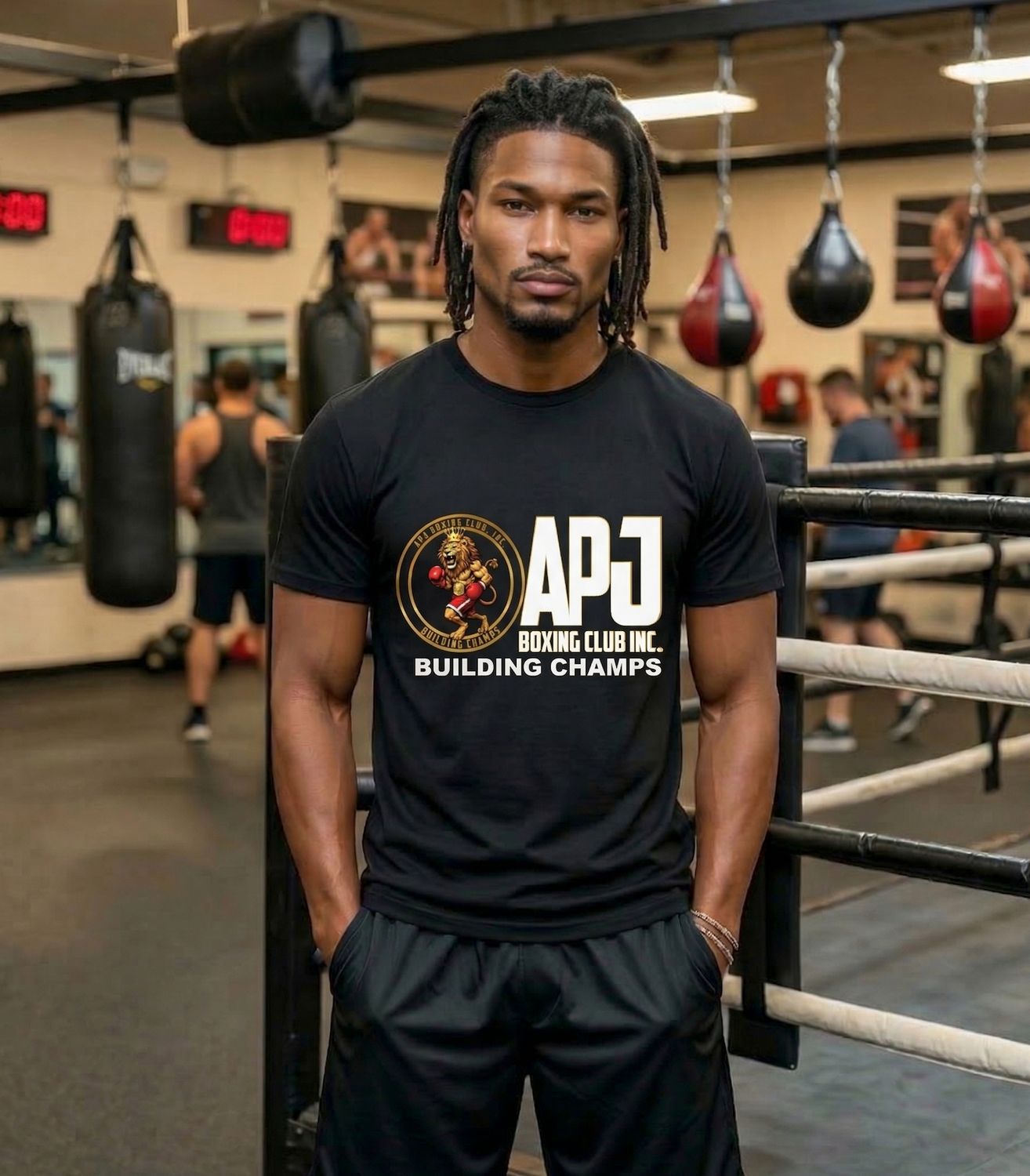  APJ Boxing Club "New Champion" Shirt. Black, Medium, modern fit