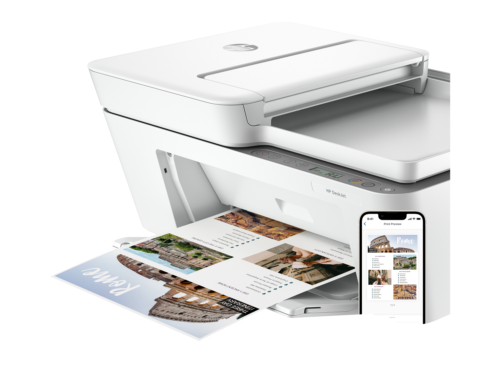 HP DeskJet 4255e Wireless All-in-One Inkjet Printer view 3