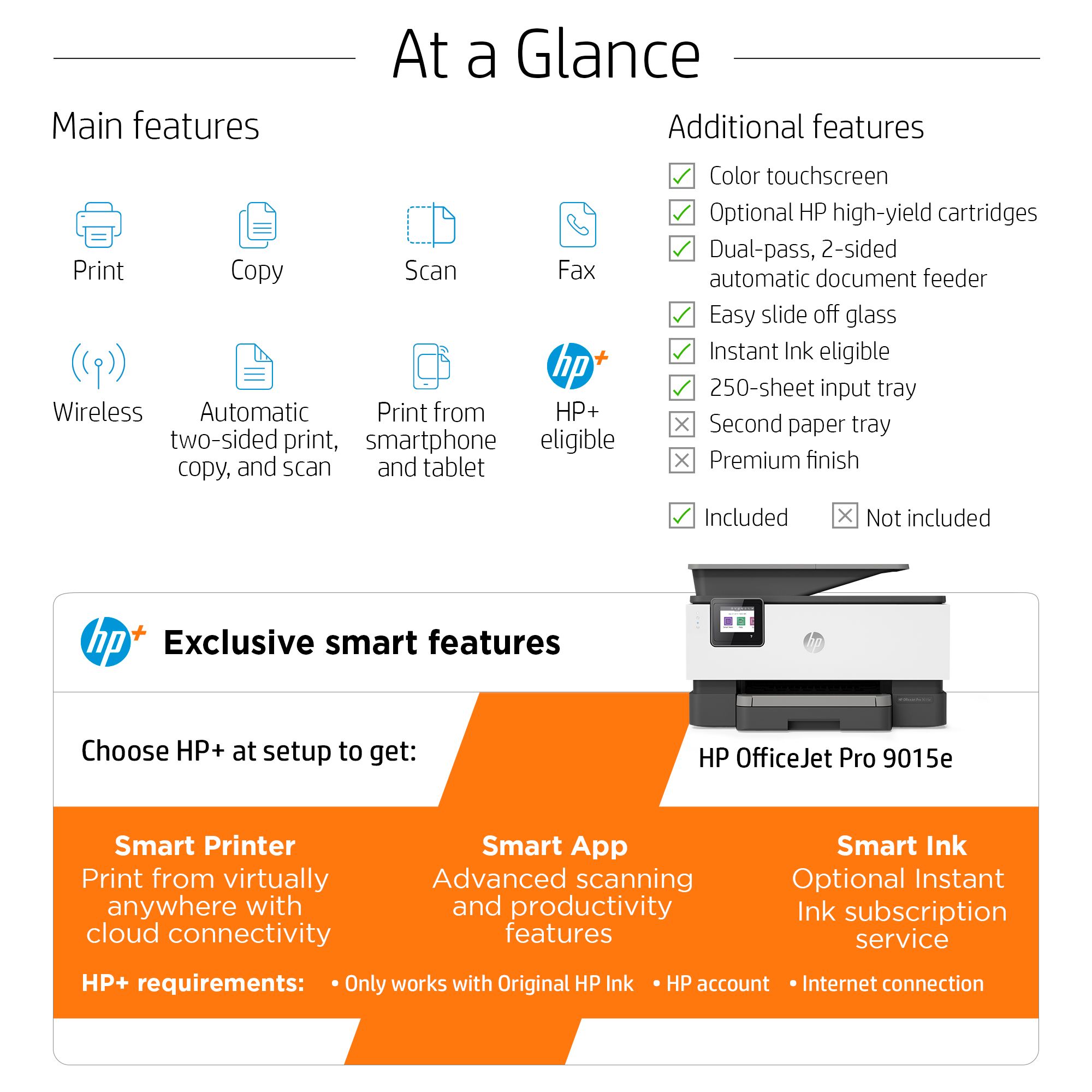 HP OfficeJet Pro 9015e Wireless All-in-One Inkjet Printer view 8
