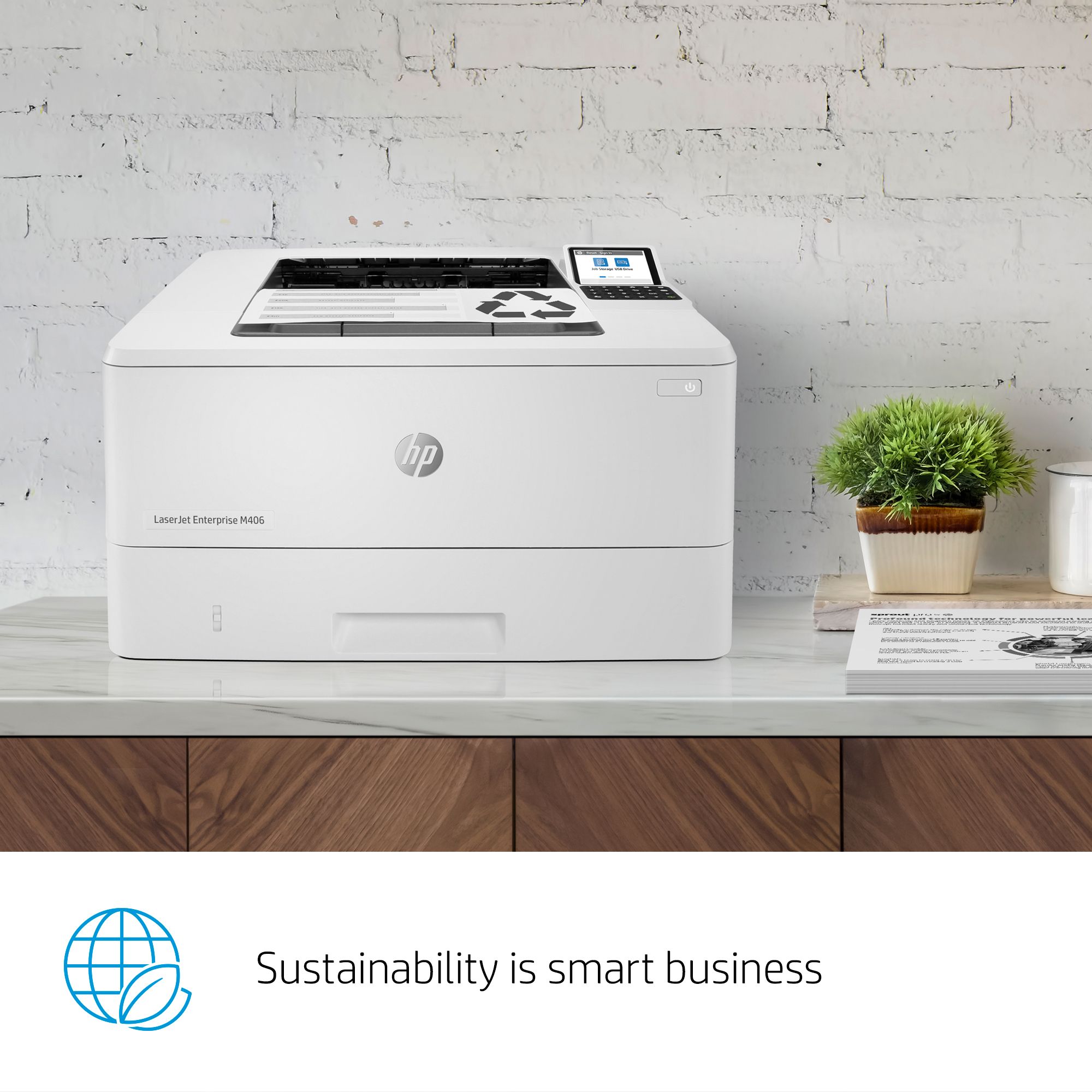 HP LaserJet Enterprise M406dn Monochrome Laser Printer view 7
