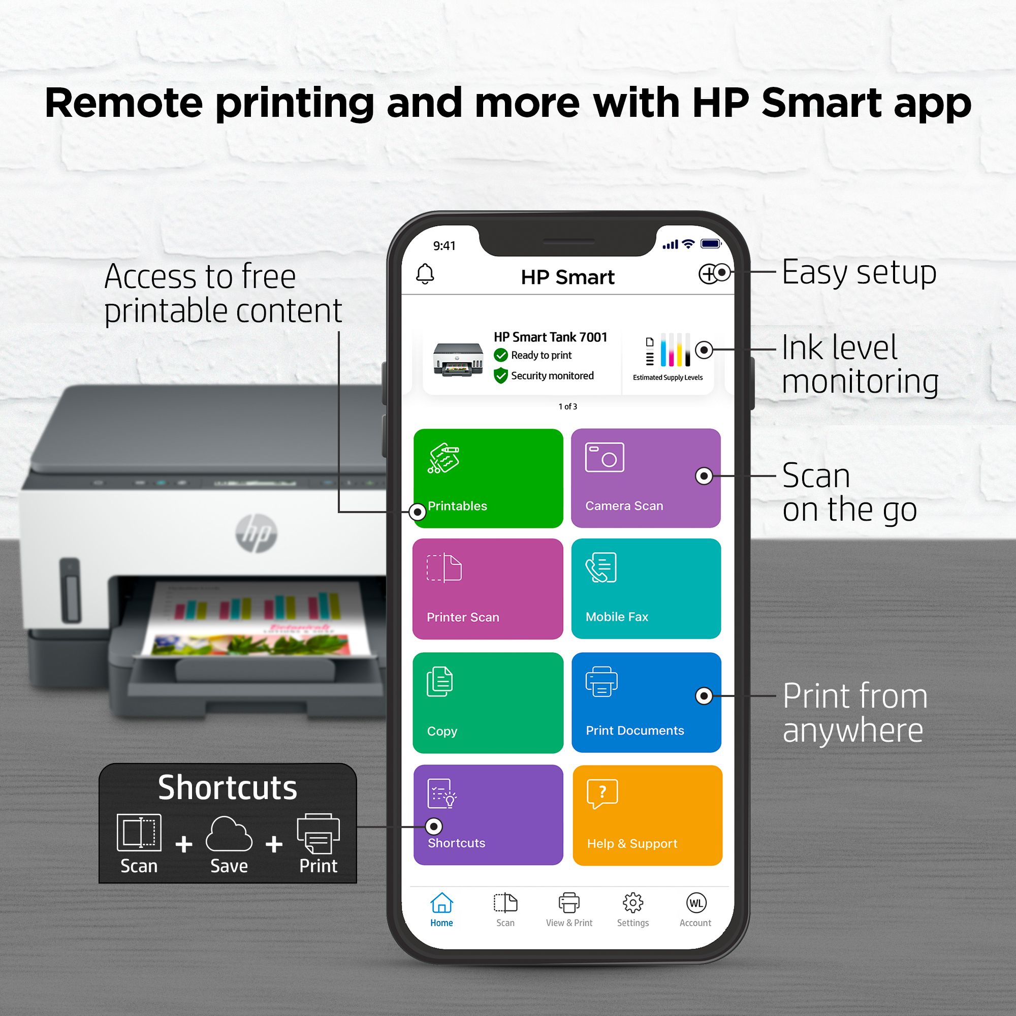 HP Smart Tank 7001 Wireless All-in-One Ink Tank Printer view 7