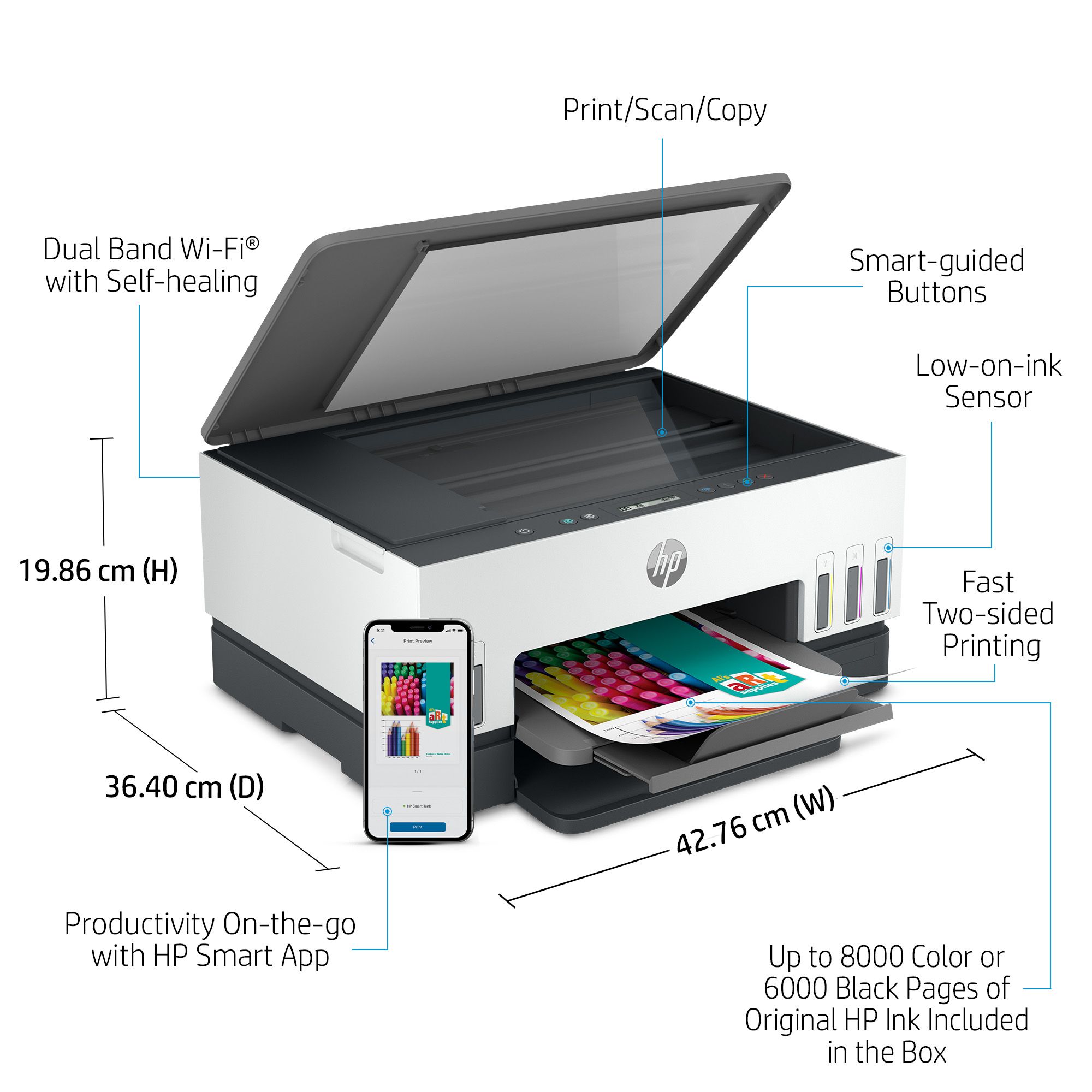 HP Smart Tank 6001 Wireless All-in-One Ink Tank Printer view 7