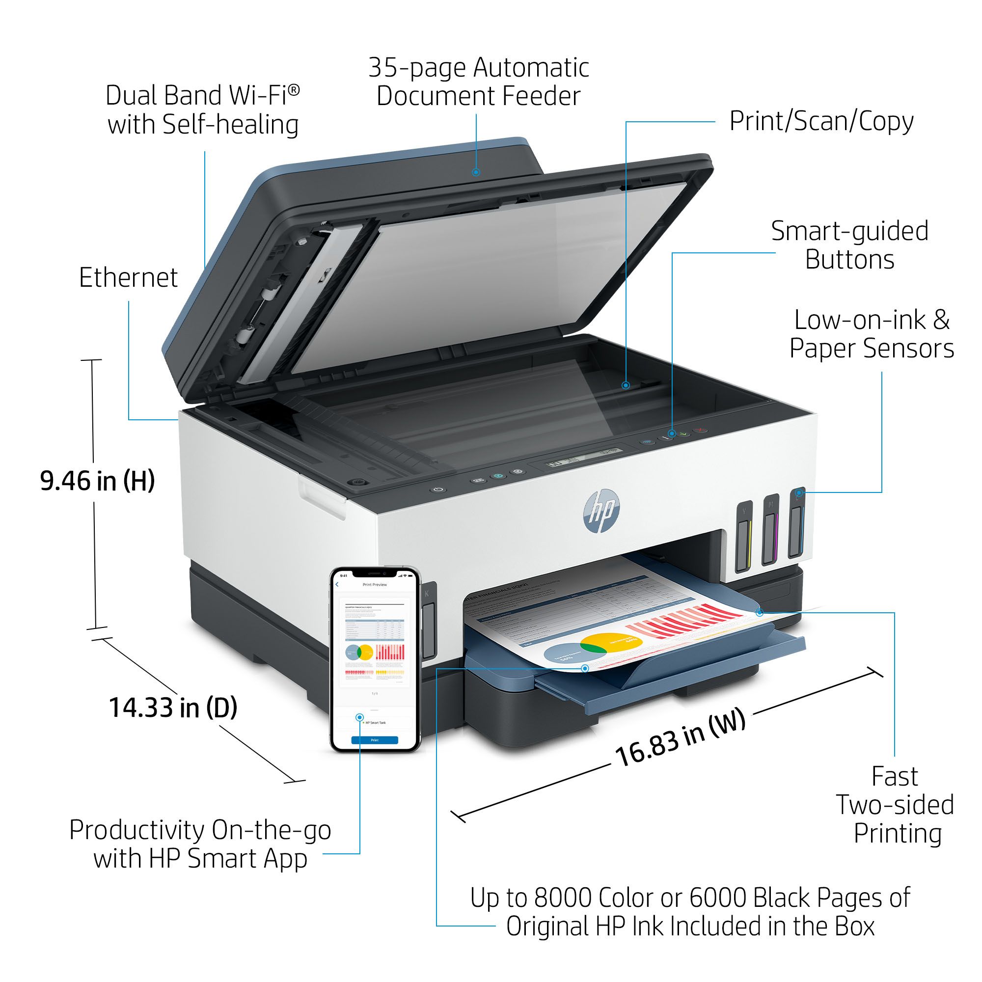 HP Smart Tank 7301 Wireless All-in-One Ink Tank Printer view 7