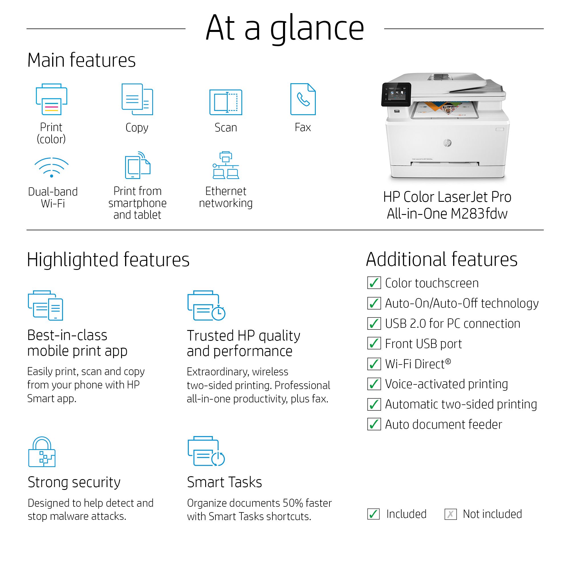 HP Color LaserJet Pro MFP M283fdw Wireless All-in-One Printer view 7
