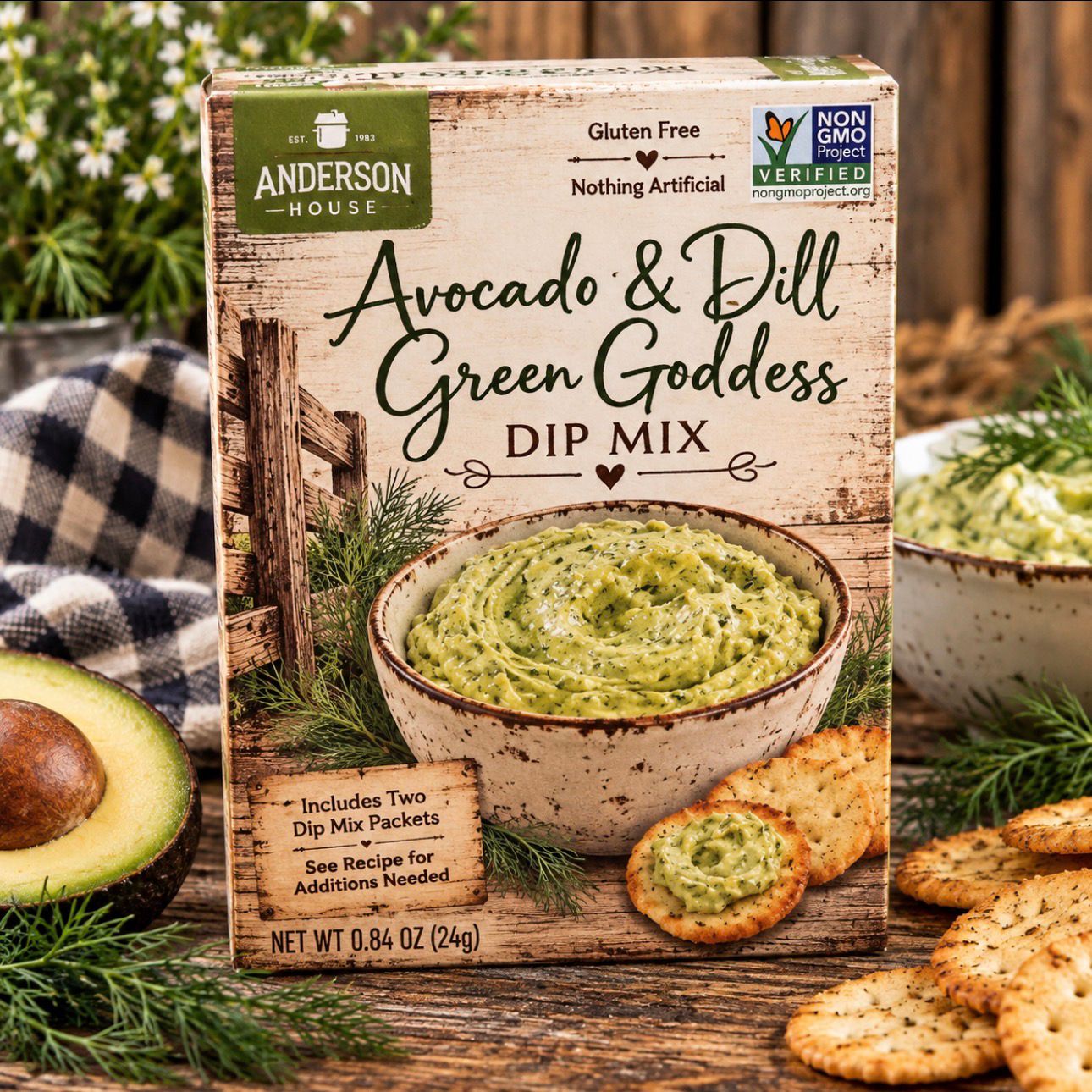 Avocado &amp; Dill Green Goddess Dip Mix