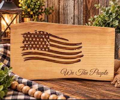 We the people wooden sign