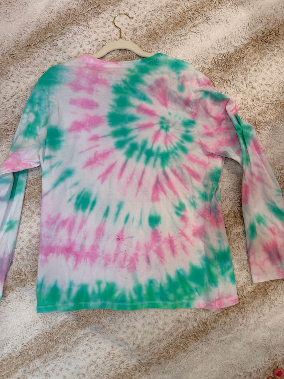 Long Sleeve Pink And Green Size XL
