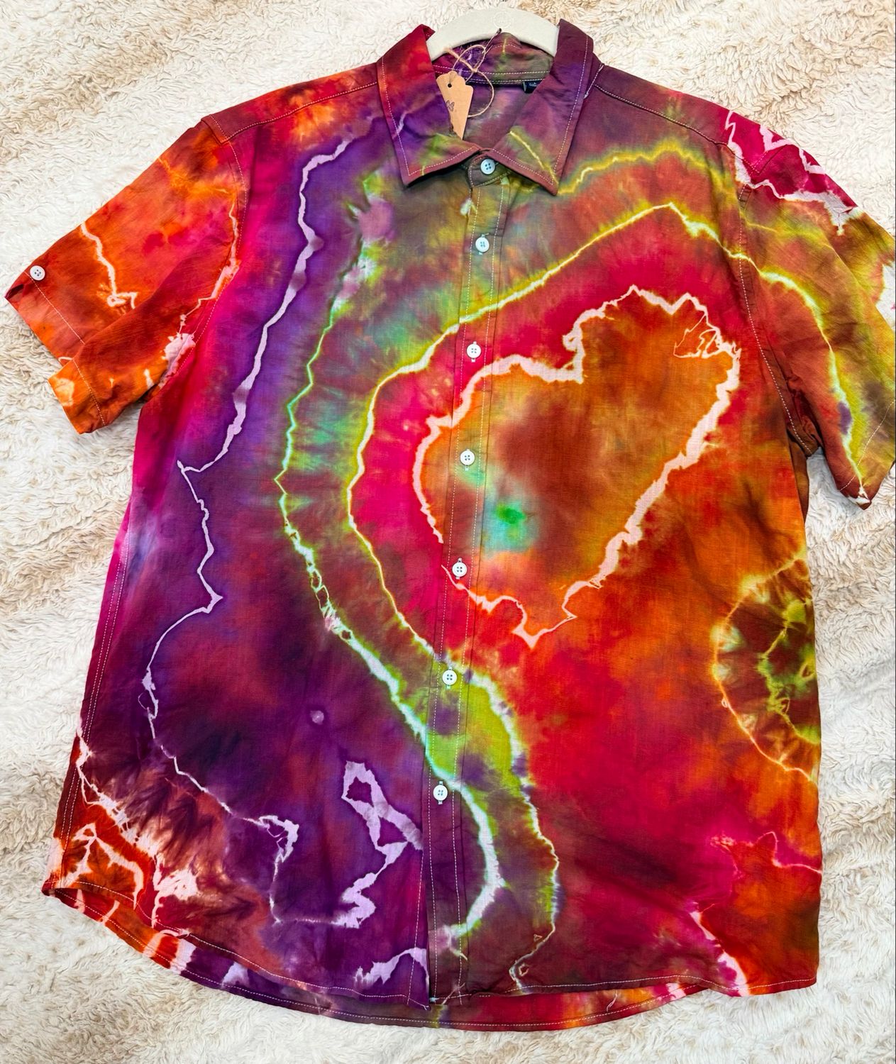 Men’s Linen Shirt. Button Front. Size Large