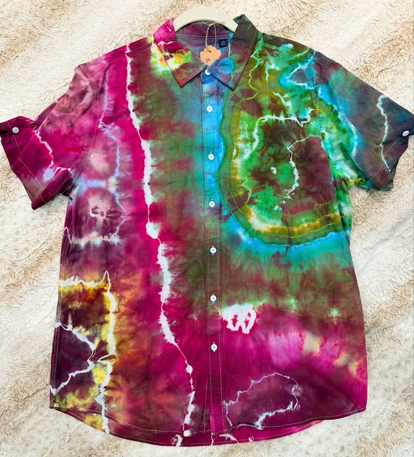 Men’s Linen Shirt.  Button Front.  size large