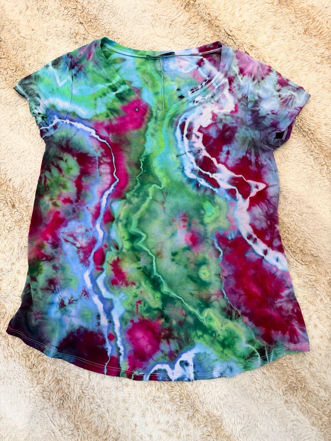 Rayon V Neck Short Sleeve Top Size Size Small