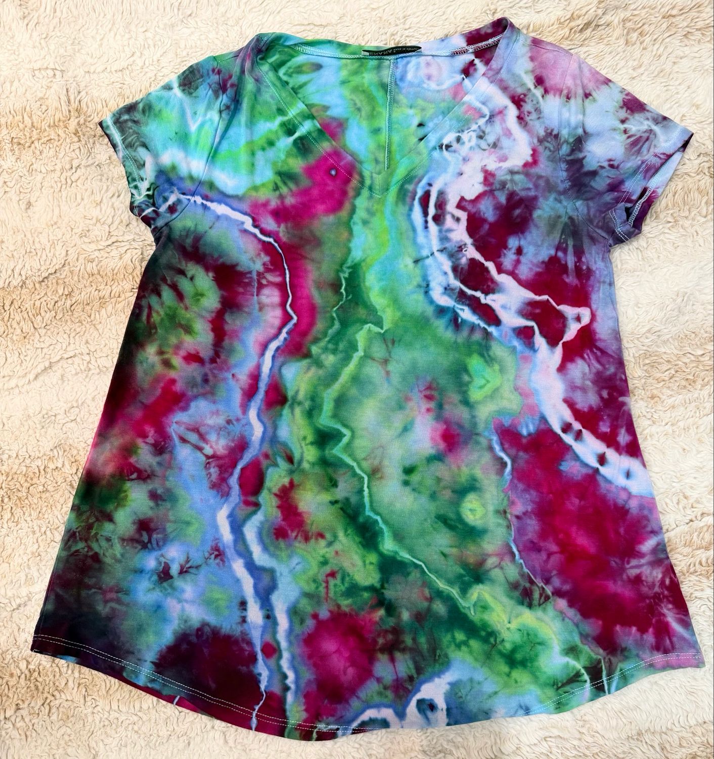 Rayon V Neck Short Sleeve Top Size Size Small