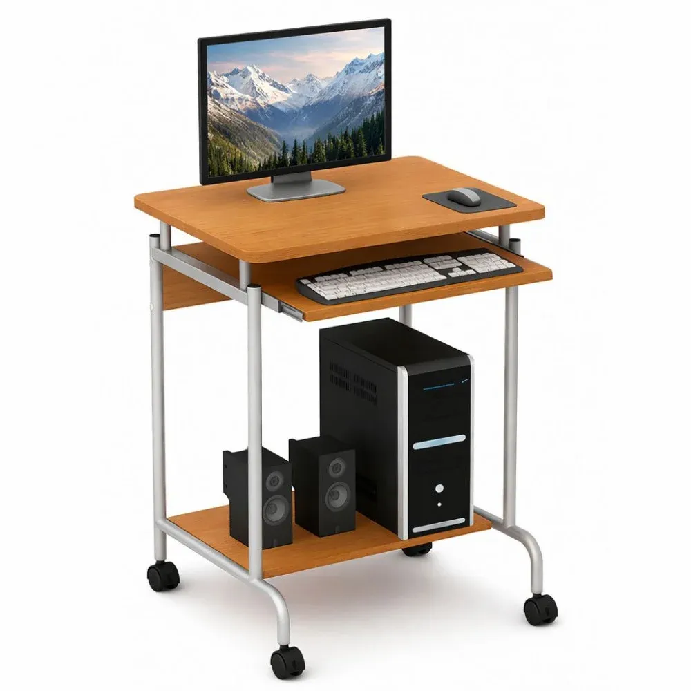 Scrivania Mobile "Compact" per Computer Ripiano Tastiera Scorrevole