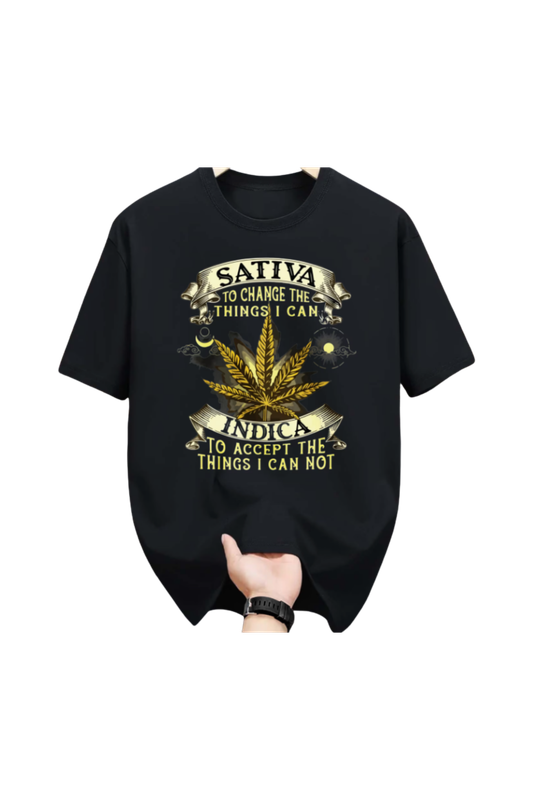 100% Cotton T-Shirt – Sativa / Indica Statement