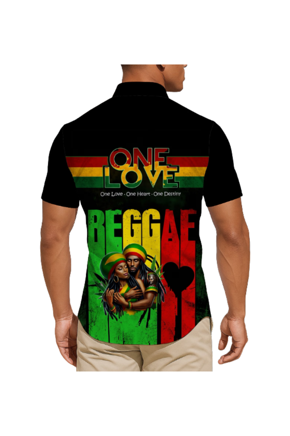 Reggae Style Short Sleeve Shirt – KuangChi Trend Pattern Casual Top