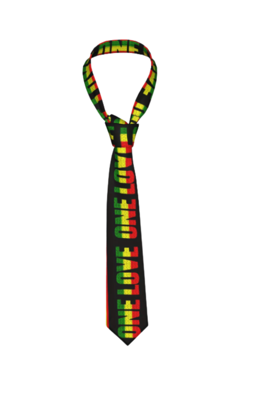 One Love Jamaica Tie – Reggae Style Woven Polyester Neck Tie