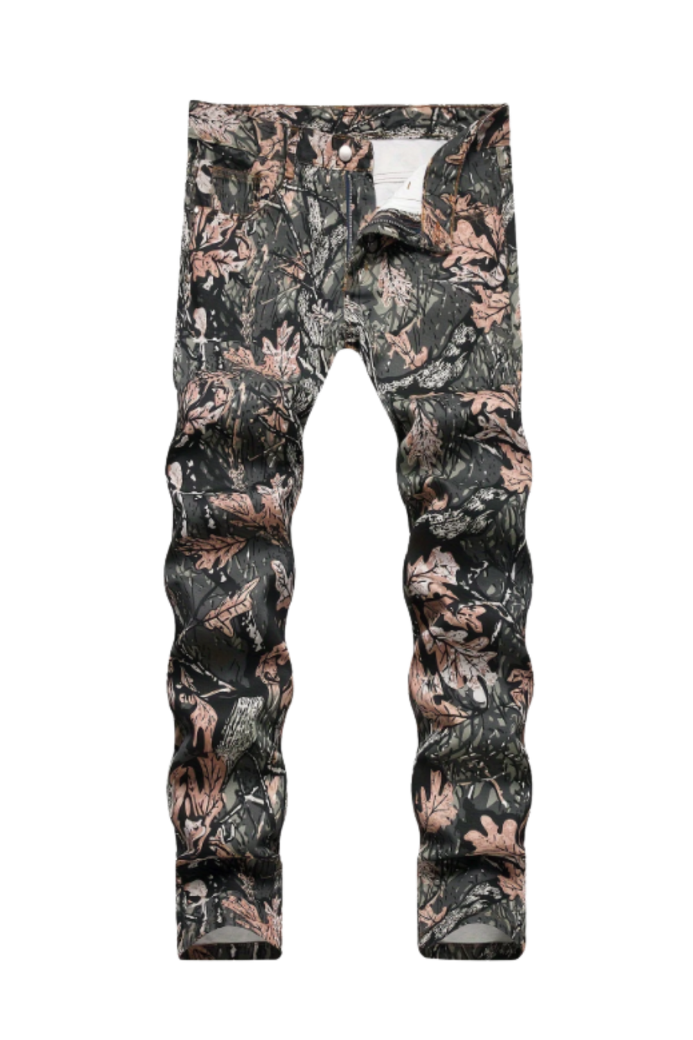 Gengyuan Camouflage Straight-Leg Jeans – Men’s Trendy Streetwear Denim