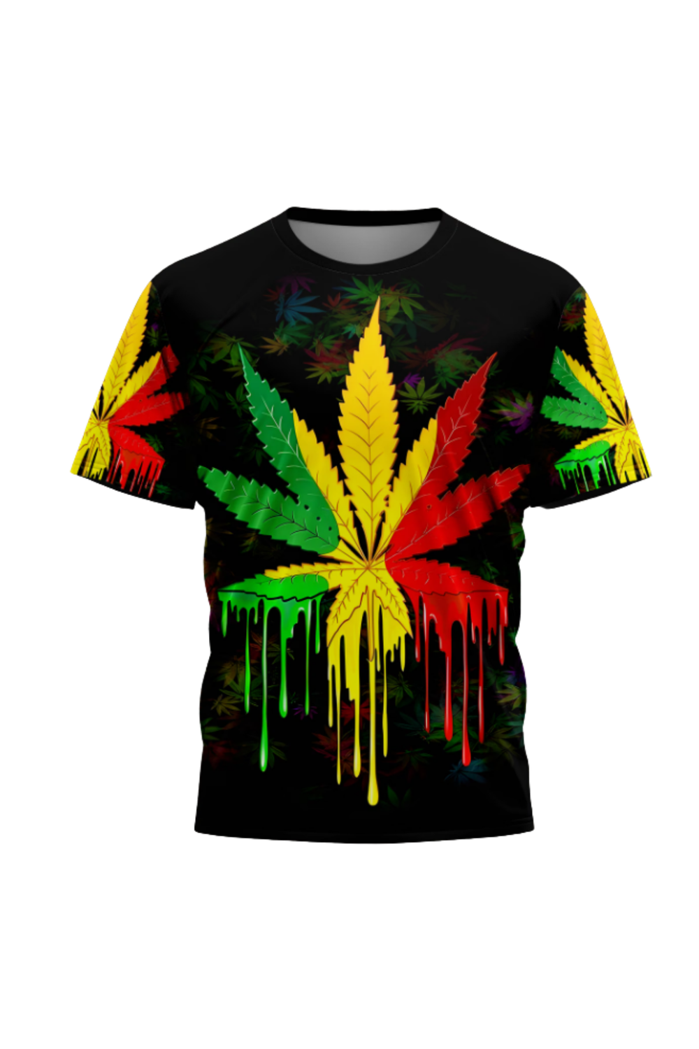 Colorful Leaf Graffiti T-Shirt – Reggae Style Streetwear