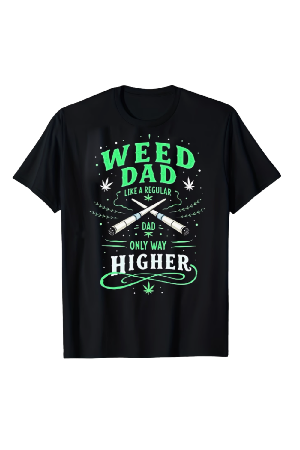 Men’s Weed Dad Vintage T-Shirt – Black Loose Fit Cotton Shirt