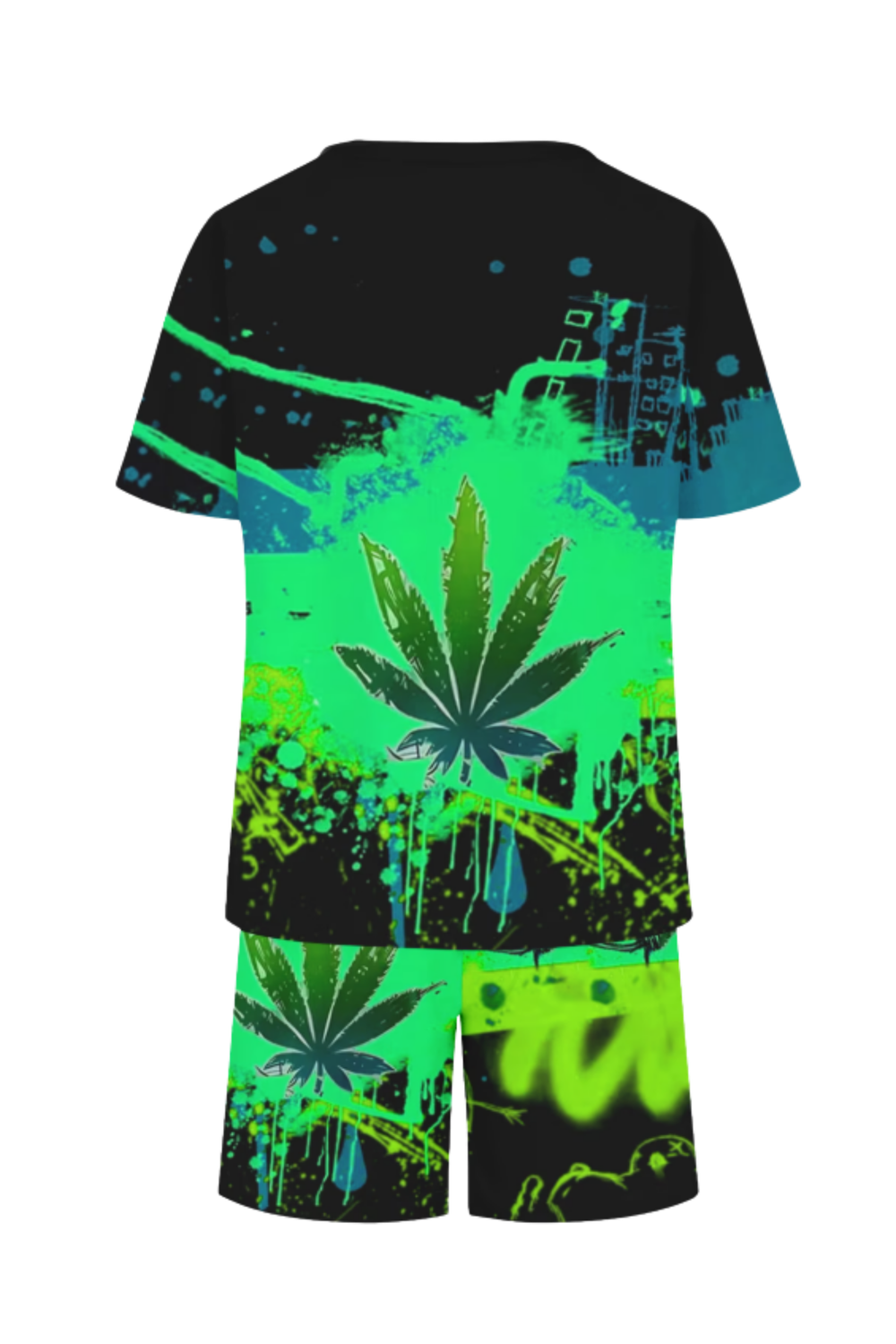 Men’s Casual Two-Piece Set – Printed T-Shirt &amp; Shorts Outfit