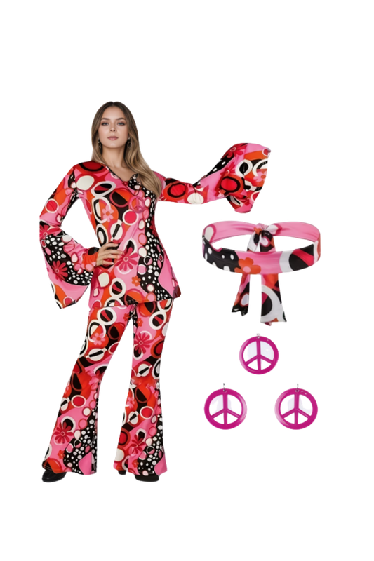 70s Vintage Hippie Outfit Set for Women – Festival &amp; Party Costume