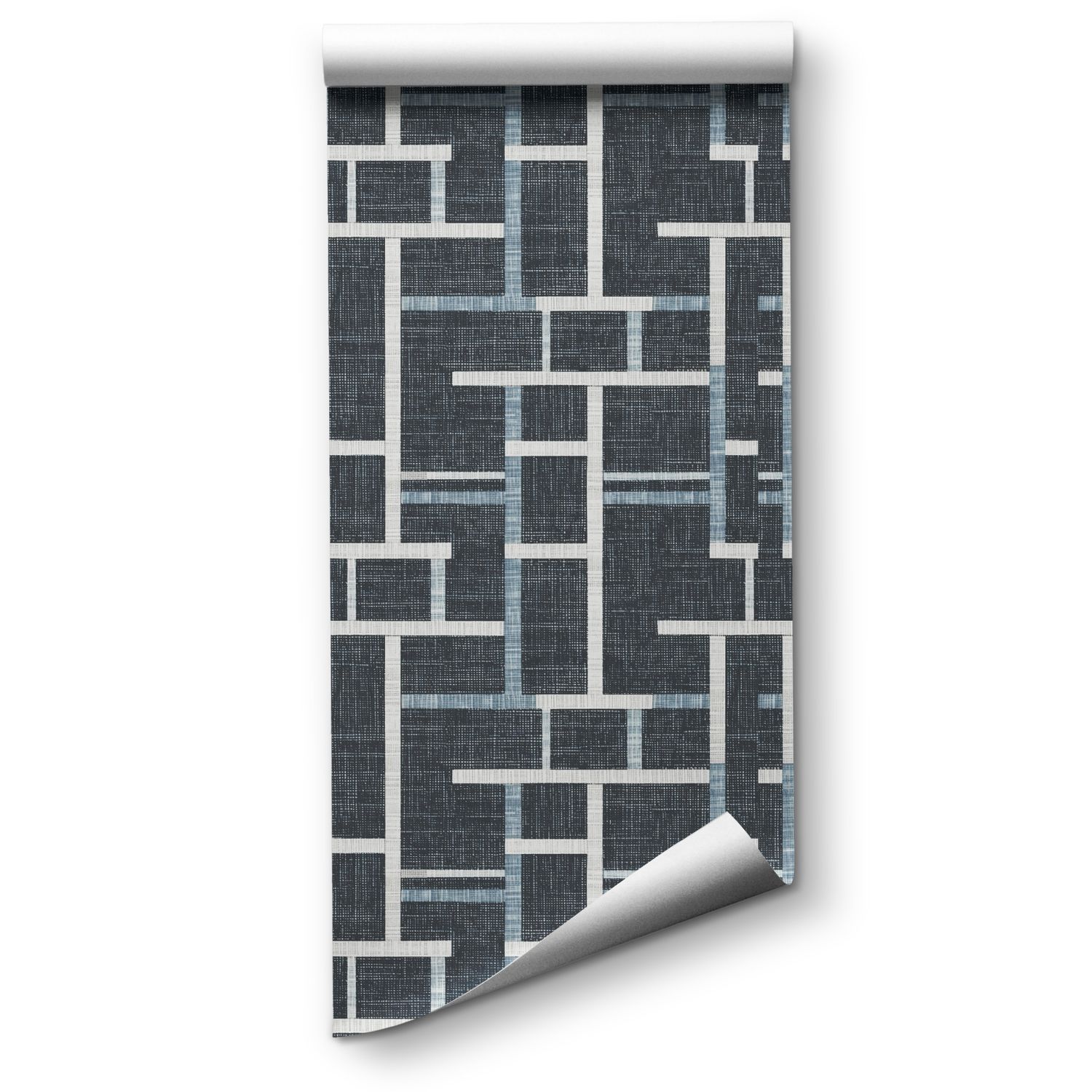 Navy Grid Texture Wallpaper