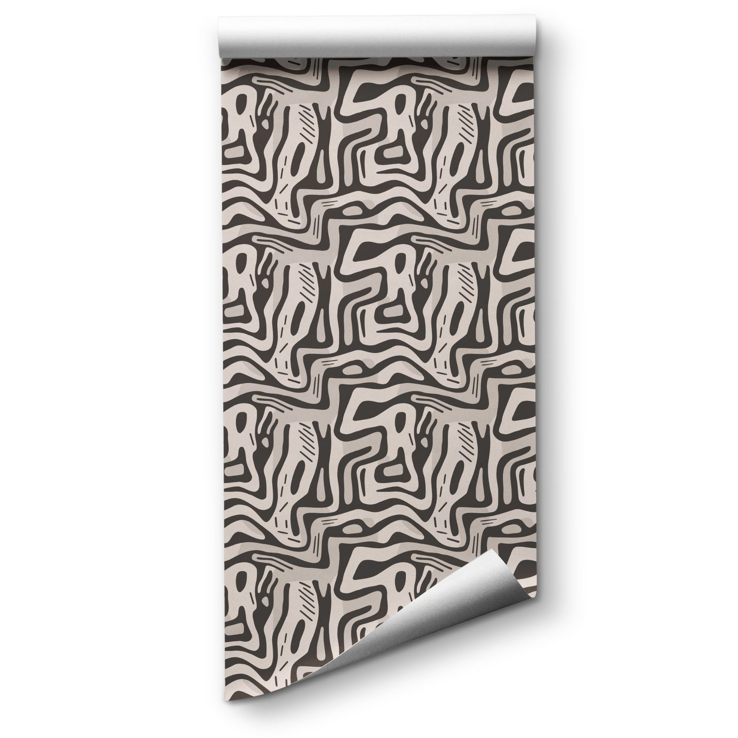 Brown Maze Abstract Wallpaper