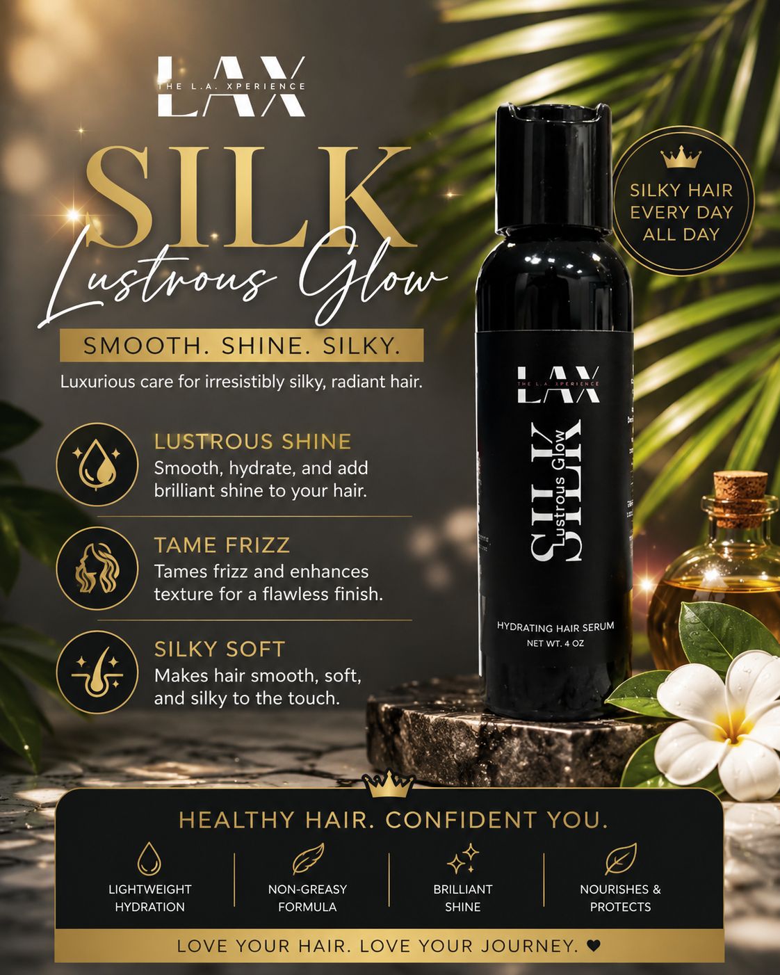 SILK Lustrous Glow Hair Glossing Serum